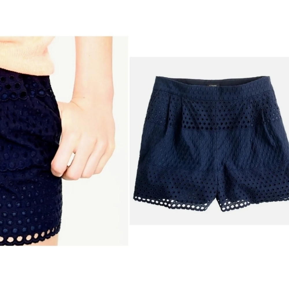 J.Crew Navy Lace Eyelet Shorts